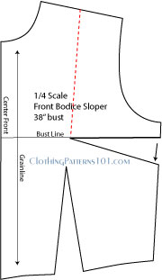 Basic Sloper With Princess Seams - Sewing Pattern #S9001. Made-to
